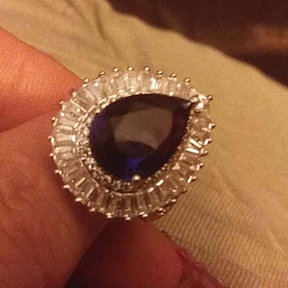 Sapphire diamond baguette CZ